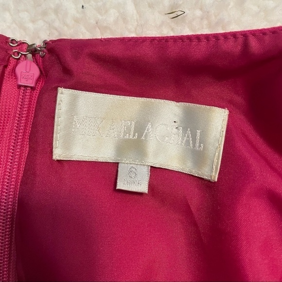 𝅺MIKAEL Aghal Magenta Pink Cocktail Mini Dress Bow Detail 6 - Picture 5 of 6